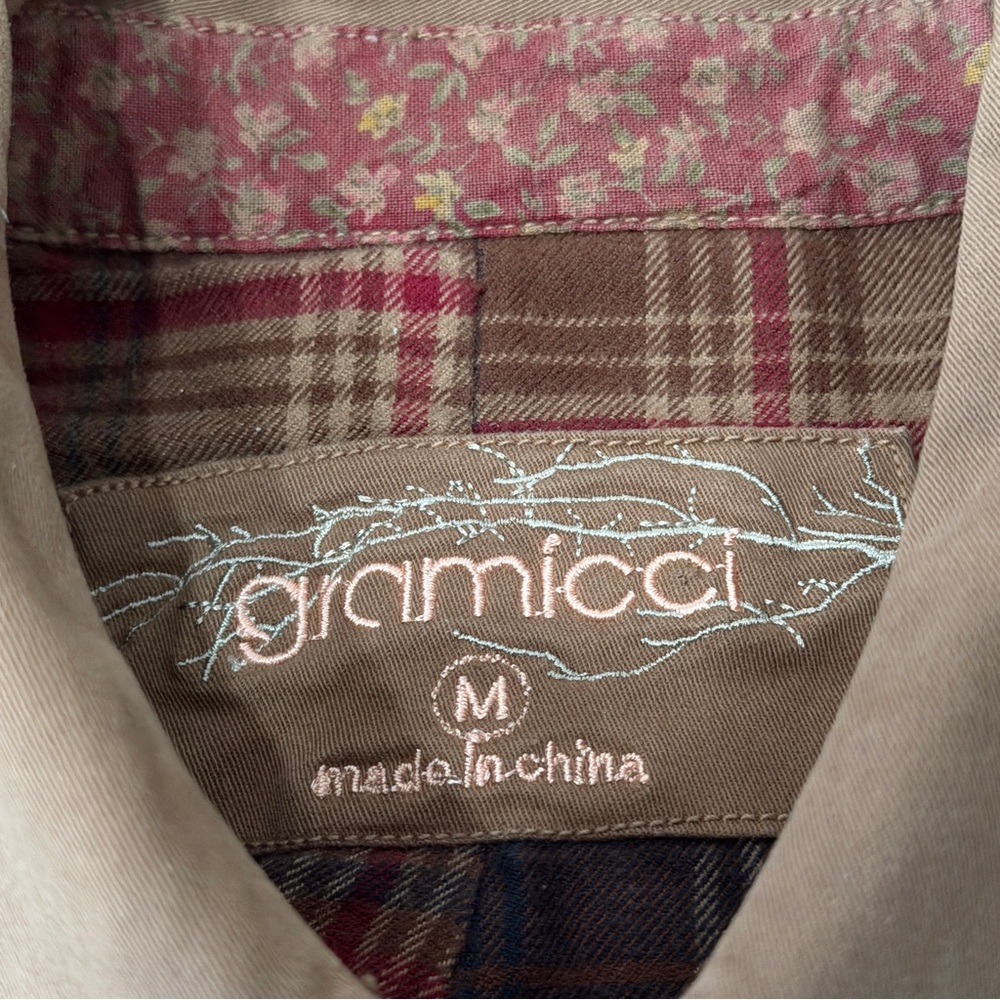 Gramicci Field Jacket Women M Brown Snap Embroidery Artisan Cargo Gorpcore Lined - Picture 3 of 14